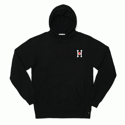 HUF X SPITFIRE CLASSIC H PULLOVER FLEECE-BLK