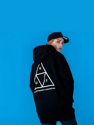 TRIPLE TRIANGLE PULLOVER FLEECE-BLK(wht)