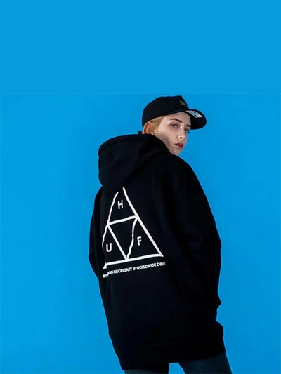 TRIPLE TRIANGLE PULLOVER FLEECE-BLK(wht)