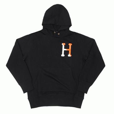 TWO TONED CLASSIC H PULLOVER HOOD-BLK
