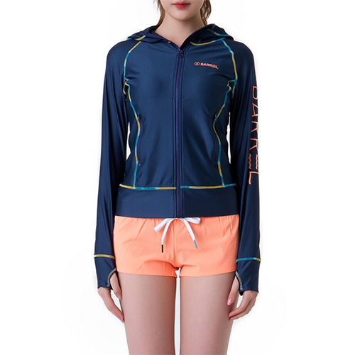 LINDA ZIP-UP HOOD RASHGUARD-NAVY