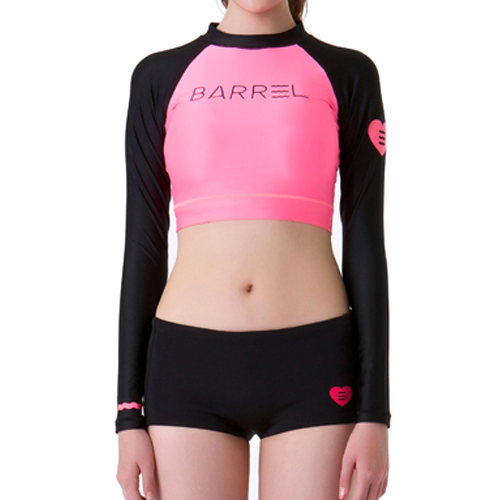 OG CROP RASHGUARD-PINK/BLACK