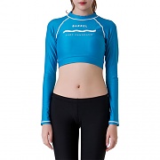 PANORAMA CROP RASHGUARD-AQUA BLUE