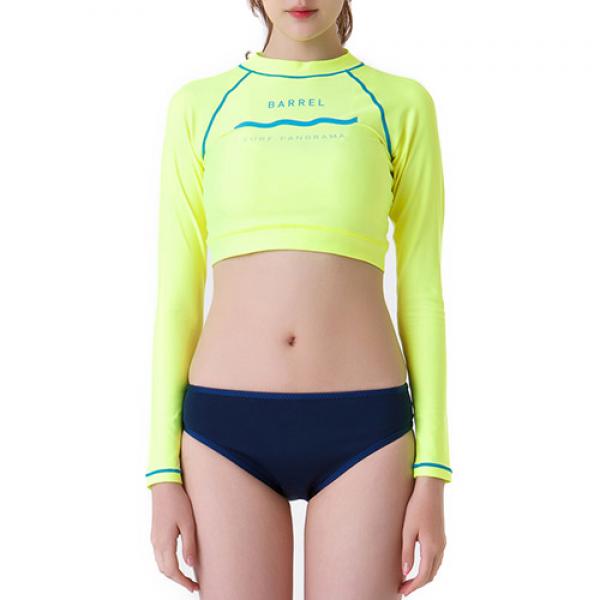 PANORAMA CROP RASHGUARD-N.YELLOW