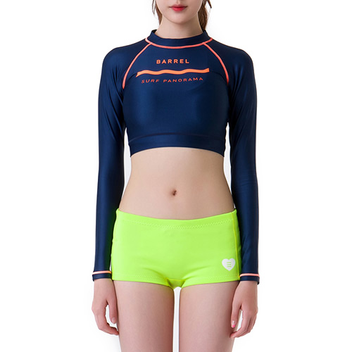 PANORAMA CROP RASHGUARD-NAVY