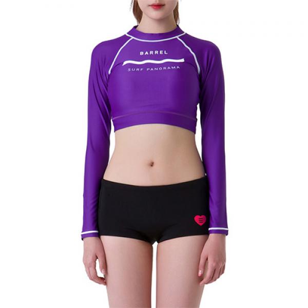 PANORAMA CROP RASHGUARD-PURPLE