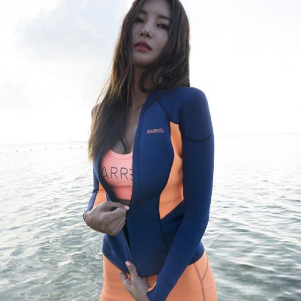 PLUMA NEOPRENE JACKET-NAVY-PEACH