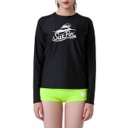 SURFIN RELAX FIT RASHGUARD-ALL BLACK