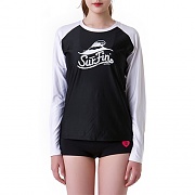 SURFIN RELAX FIT RASHGUARD-WHITE/BLACK