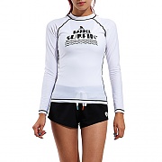 W SURFIN RASHGUARD-WHITE