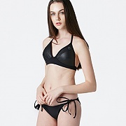 CLAM NEOPRENE BIKINI (TOP)-BLACK