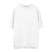 UNISEX BASIC OVERSIZED ZIPPER T-SHIRTS WHITE