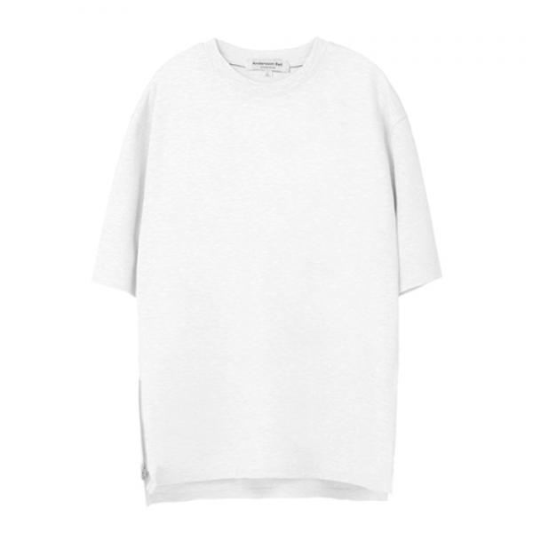 UNISEX BASIC OVERSIZED ZIPPER T-SHIRTS WHITE