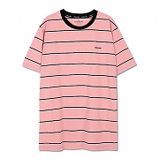 UNISEX STRIPE SKATEBOARDER T-SHIRT-PINK