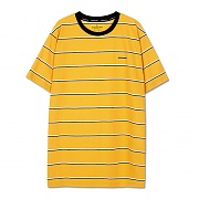 UNISEX STRIPE SKATEBOARDER T-SHIRT-YELLOW