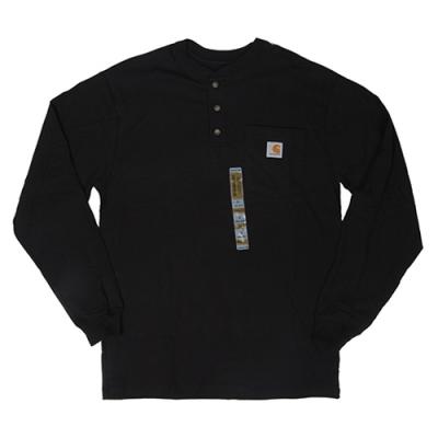(K128) 워크웨어 포켓 헨리넥 긴팔티 BLACK