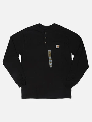 (K128) 워크웨어 포켓 헨리넥 긴팔티 BLACK