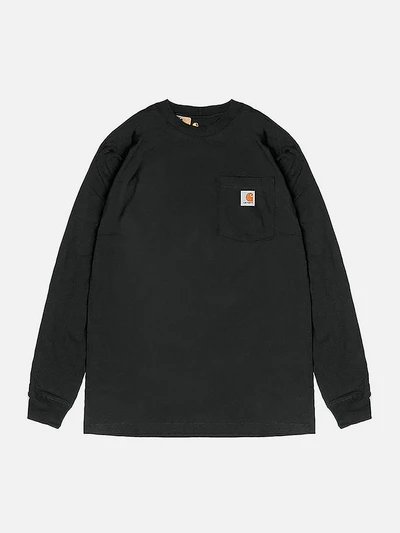 (K126) 워크 포켓 긴팔티 BLACK