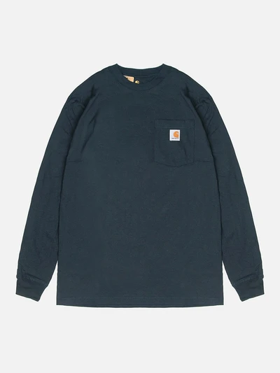 (K126) 워크 포켓 긴팔티 NAVY