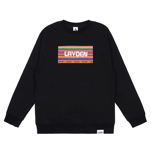 FAIR ISLE BOXLOGO SWEATSHIRT-BLACK