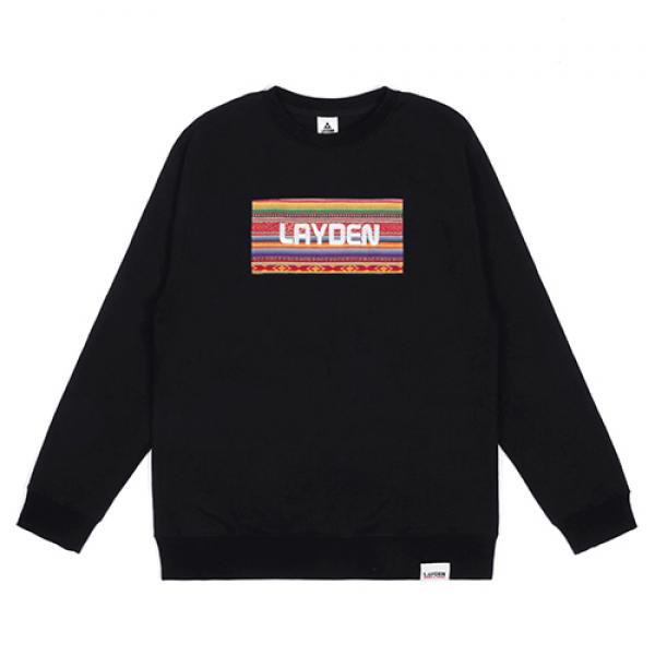 FAIR ISLE BOXLOGO SWEATSHIRT-BLACK