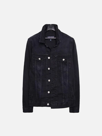 [MODIFIED] M#0452 WASHED BLACK DENIM JACKET