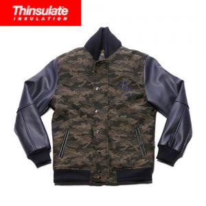 [ROMANTIC CROWN] HERRINGBONE CAMO STADIUM JACKET_NAVY