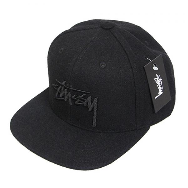 STOCK TONAL WOOL CAP-BLACK