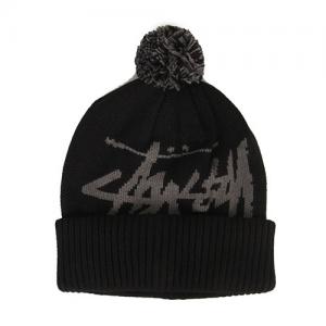 BIG STOCK POM BEANIE-BLK