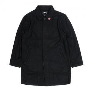 WOOL TRENCH JACKET-BLACK