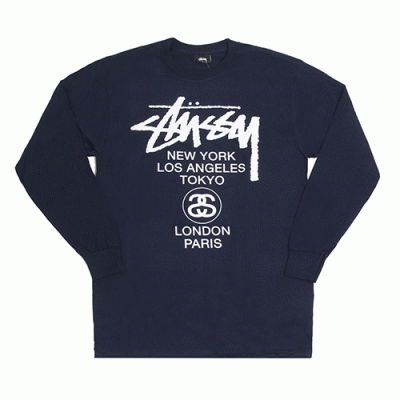 WORLD TOUR L/SL TEE-NAVY