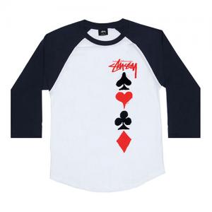 FULL DECK RAGLAN - WHT/NVY
