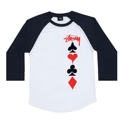 FULL DECK RAGLAN - WHT/NVY