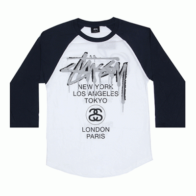 WT DRIP RAGLAN - WHITE/NAVY