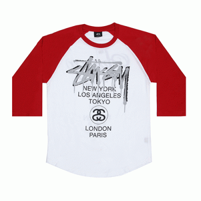 WT DRIP RAGLAN - WHT.RED