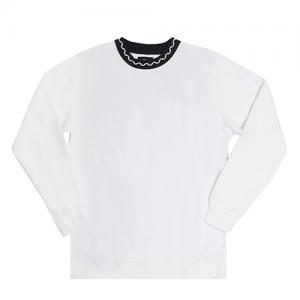 JACQUARD FLEECE CREW-WHITE