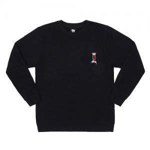 STACK EMB CREW - BLK