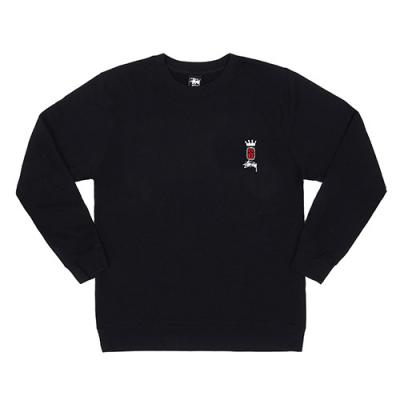 STACK EMB CREW - BLK