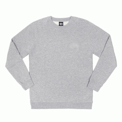 TONAL STOCK CREW-GREY HEATHER