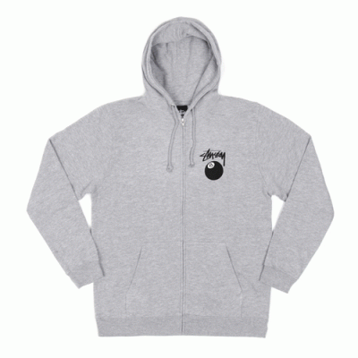 8 BALL ZIP HOOD-GREY