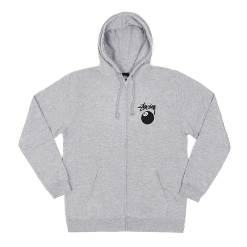 8 BALL ZIP HOOD-GREY