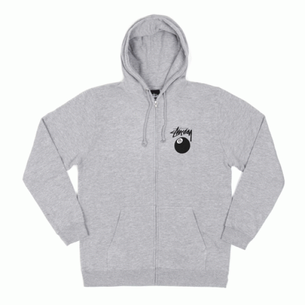 8 BALL ZIP HOOD-GREY