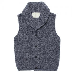 SHAWL COLLAR KNIT VEST [GRAY]