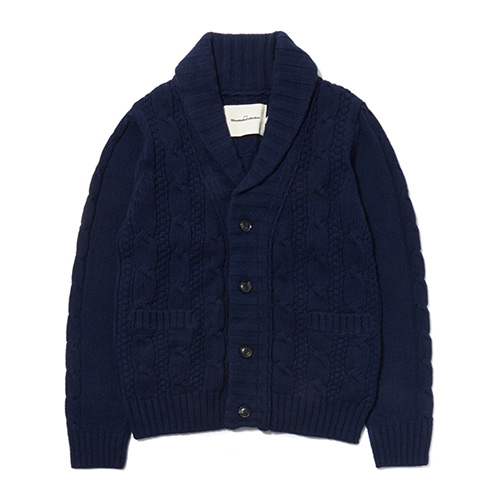 CABLE KNIT CARDIGAN ES [NAVY]
