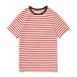 SHORT SLEEVE BORDER T-SHIRT [RED]