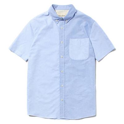 SHORT SLEEVE COTTON SHIRTS [BLUE]