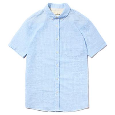 SHORT SLEEVE COTTON SHIRTS [C.BLUE]