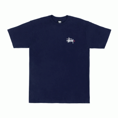 BASIC LOGO TEE-NAVY(pinkⓒ)