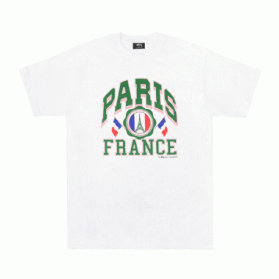 PARIS FRANCE TEE-WHT