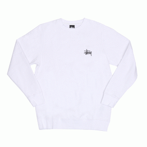 BASIC STUSSY CREW-WHT(blk)